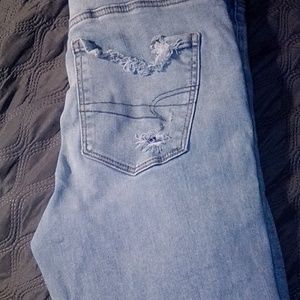 American eagle next level stretch distressed hi rise jegging.